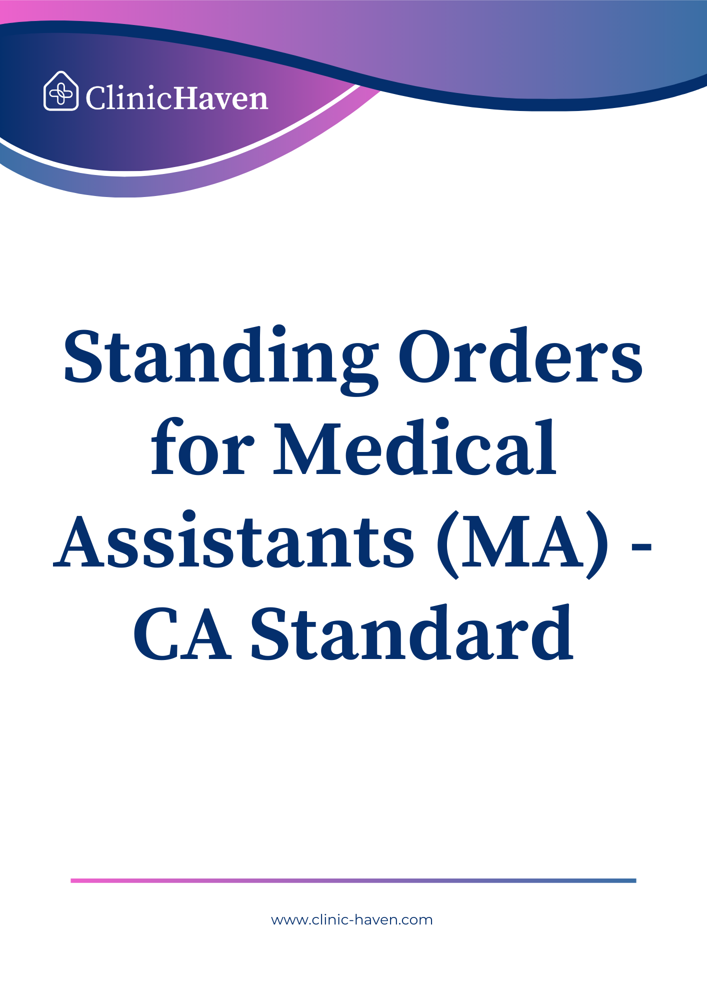 Standing Orders For Medical Assistants - CA Standard