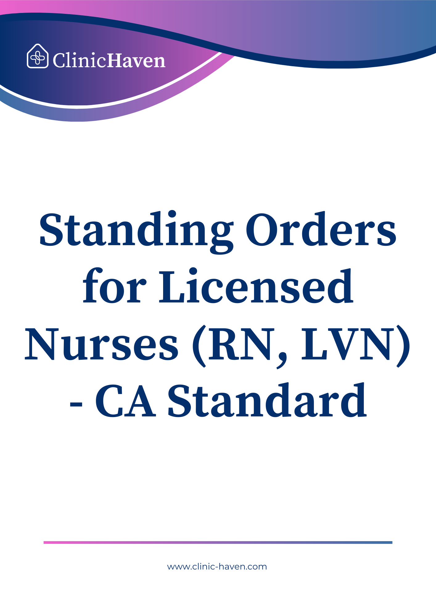 Standing Orders for Licensed Nurses