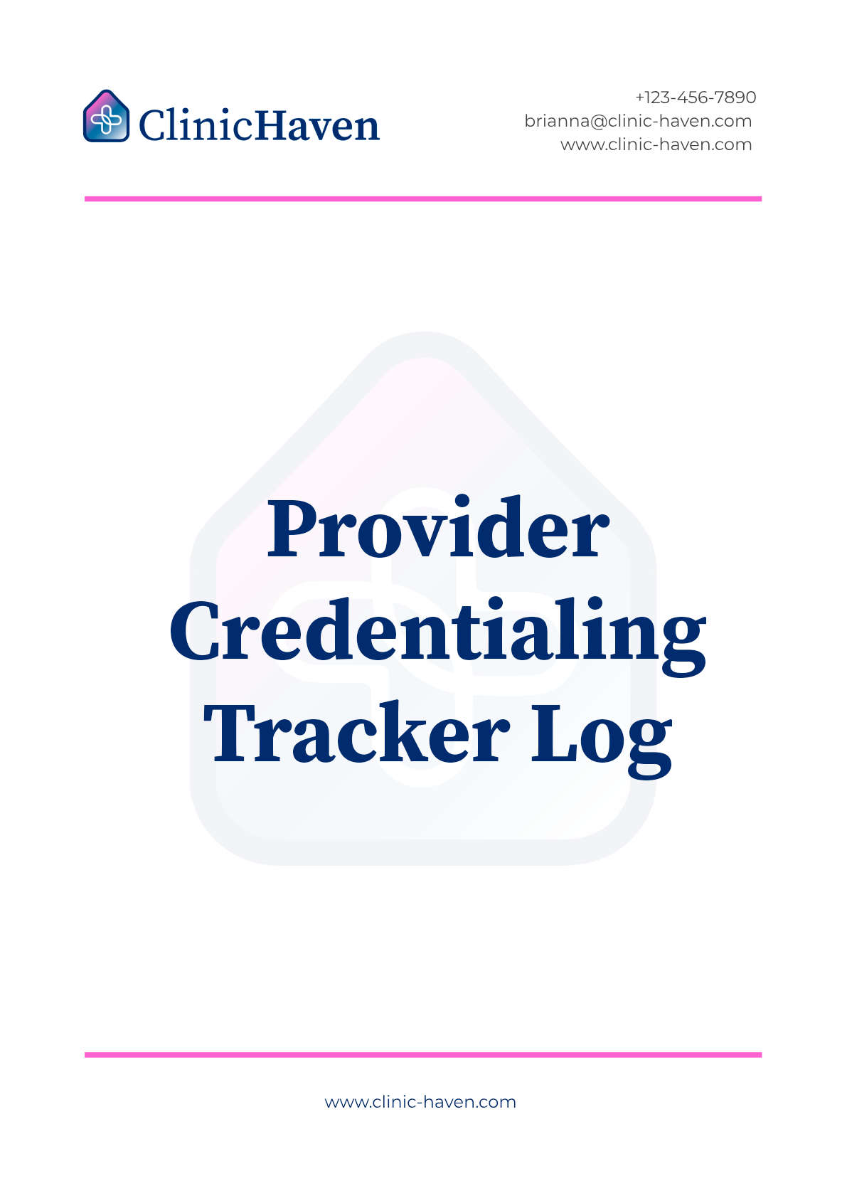 Provider Credentialing Tracker Log