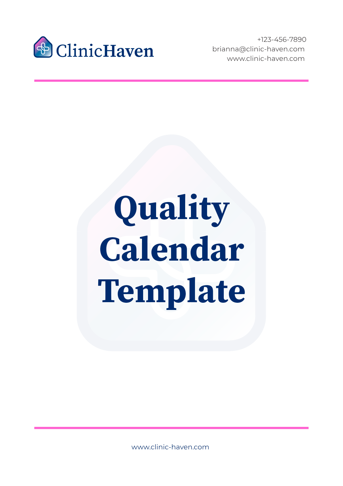 Quality Calendar Template