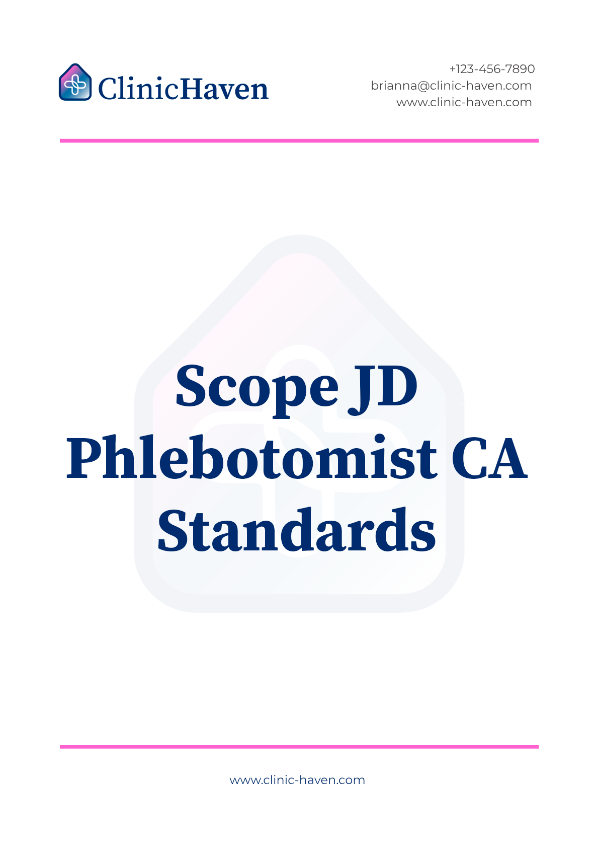 Scope JD Phlebotomist CA Standards