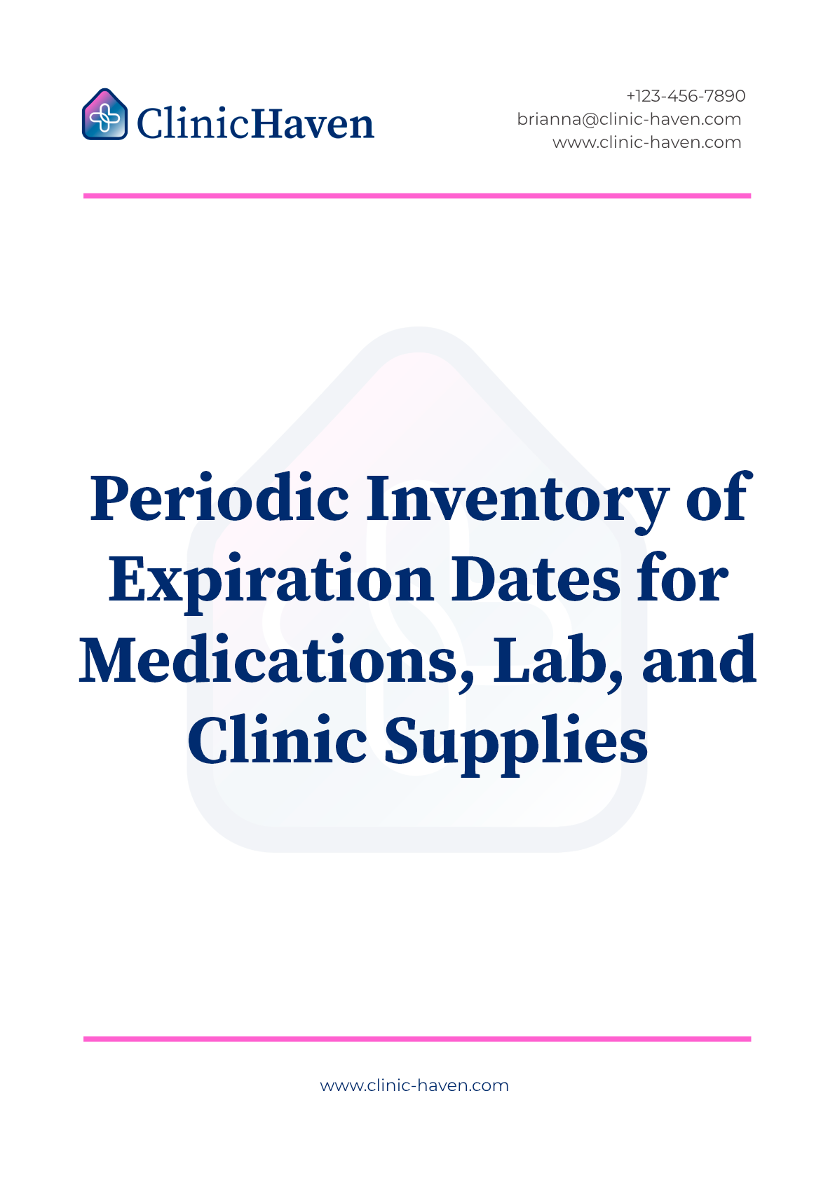 Periodic Inventory of Expiration Dates for  Medications, Lab, and Clinic Supplies