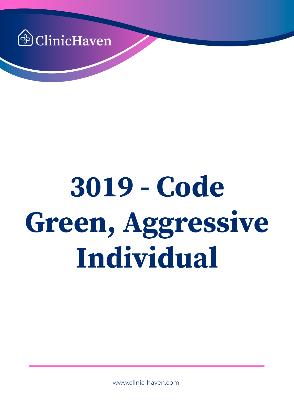 3019 - Code Green, Aggressive Individual