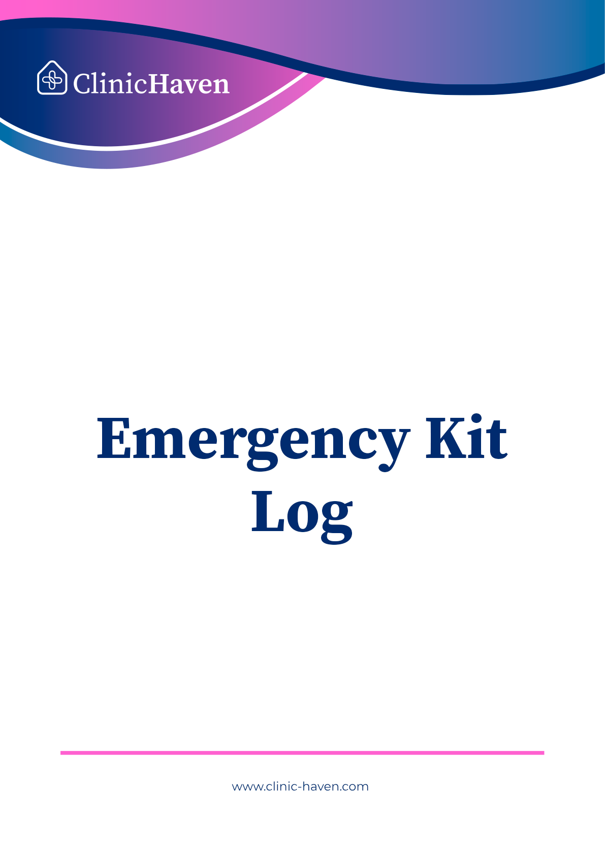 Emergency Kit Log