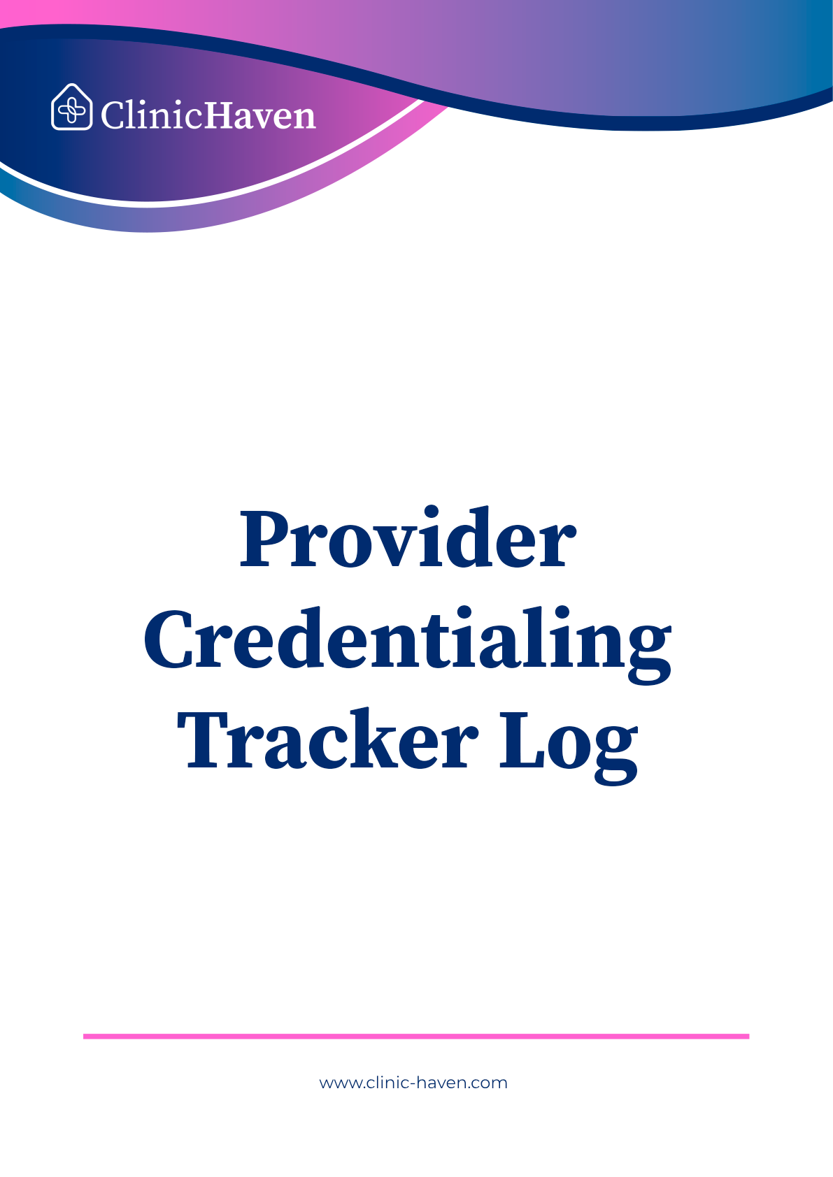 Provider Credentialing Tracker Log