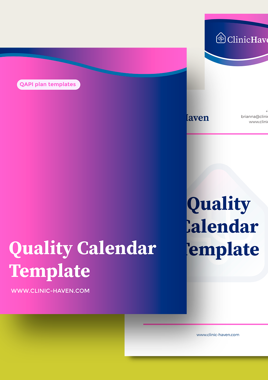 Quality Calendar Template